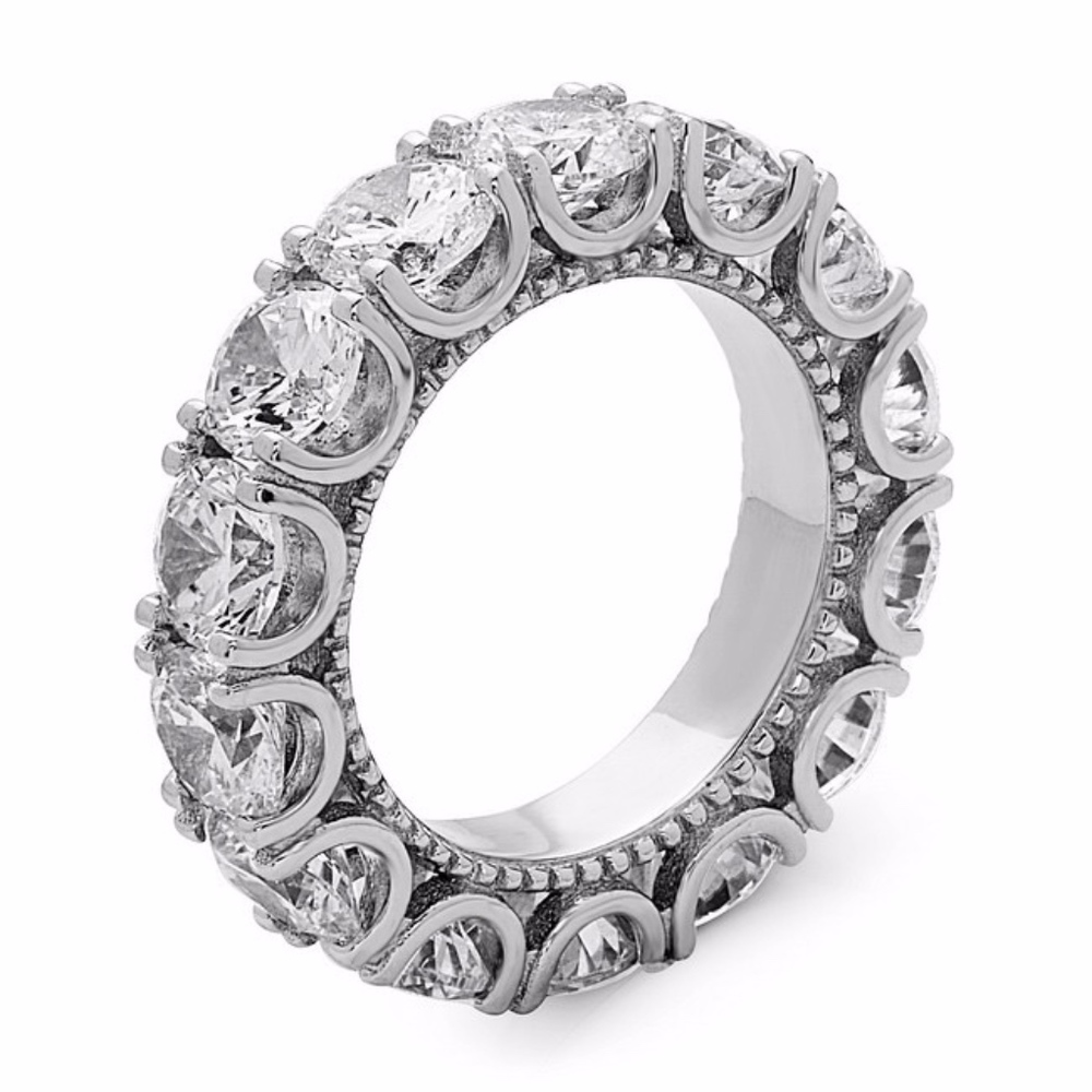 925 Eternity Wedding Band Ring  AAA Quality 5mm CZ